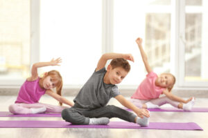 Children exercise to relieve stress